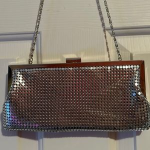 Style & Co Evening Bag  NWOT  Metallic Silver Dots